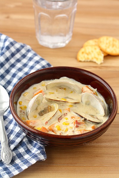 Sweet Potato and Corn Clam Chowder