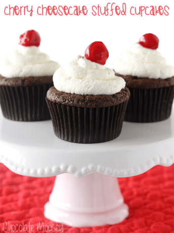 Cherry Cheesecake Stuffed Cupcakes