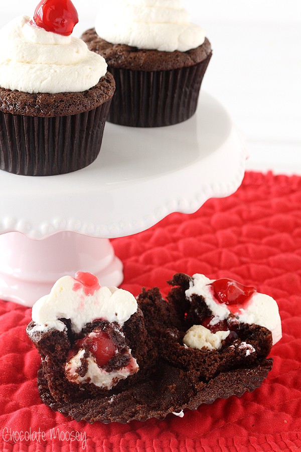 Cherry Cheesecake Stuffed Cupcakes