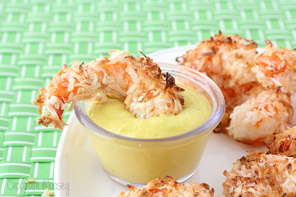 Baked Coconut Shrimp with Mango Jalapeno Dipping Sauce