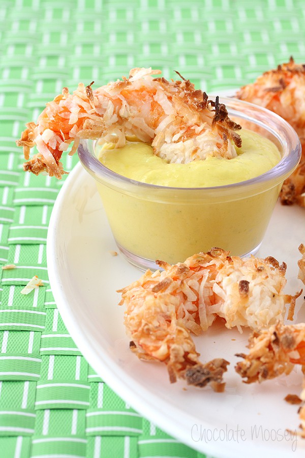 Baked coconut shrimp with mango dipping sauce - Caroline's Cooking