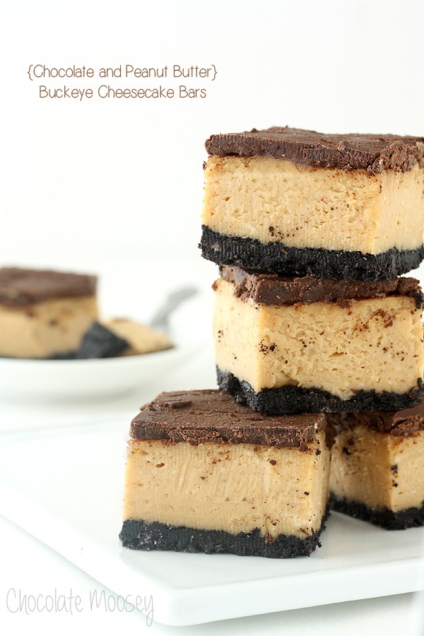 Buckeye (Chocolate and Peanut Butter) Cheesecake Bars