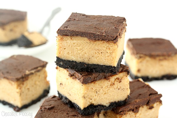 Buckeye (Chocolate and Peanut Butter) Cheesecake Bars