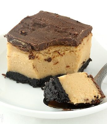 Buckeye (Chocolate and Peanut Butter) Cheesecake Bars