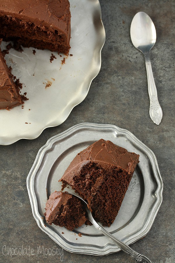 Devil's Food Layer Cake with Whipped Chocolate Buttercream Frosting