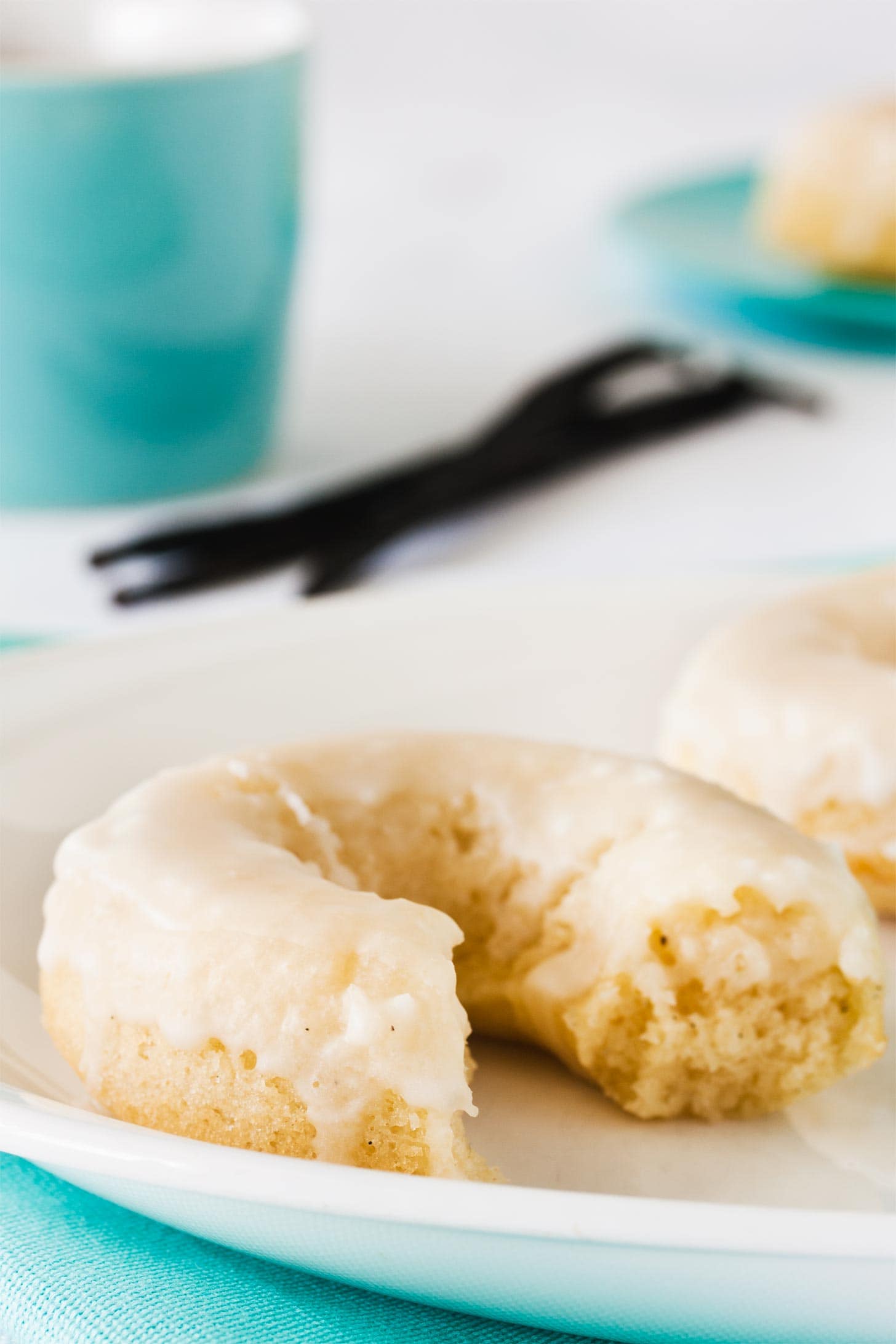 Baked donut recipe with bite taken