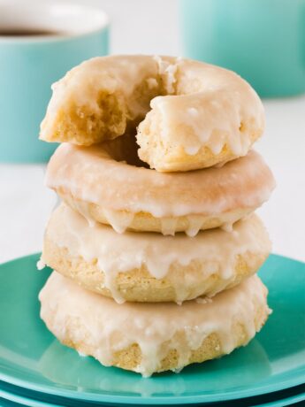 Baked Donuts stacked on top of each other