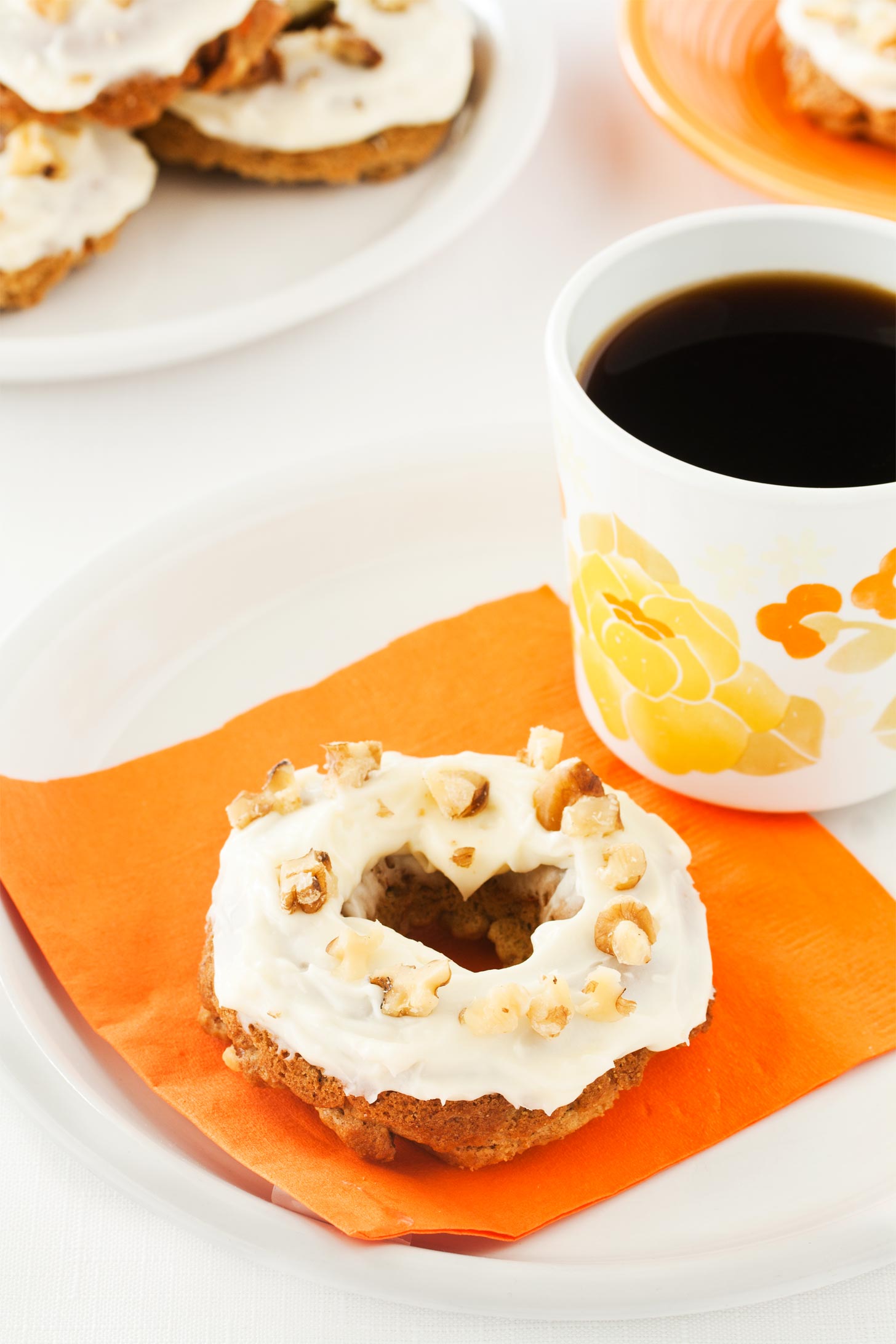 Carrot Cake Doughnuts baked in a donut pan