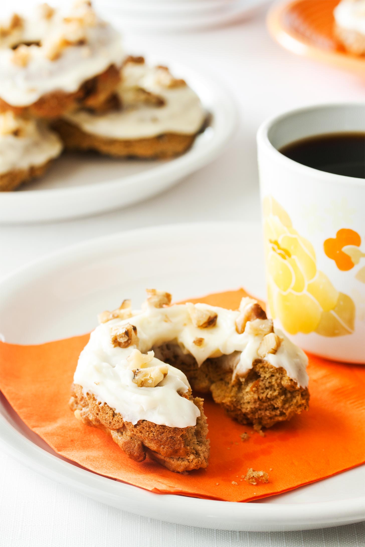 Carrot Cake Donuts makes 6 baked doughnuts