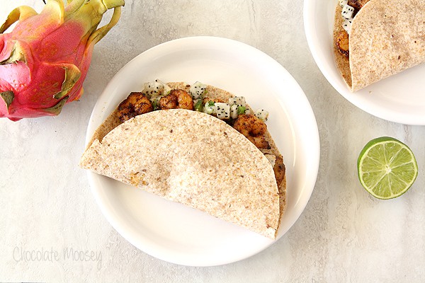 Fajita-Spiced Shrimp Tacos With Dragon Fruit Salsa