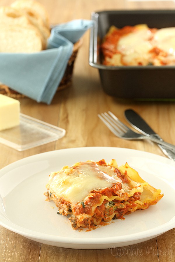 Spinach, Carrot, and Mushroom Lasagna