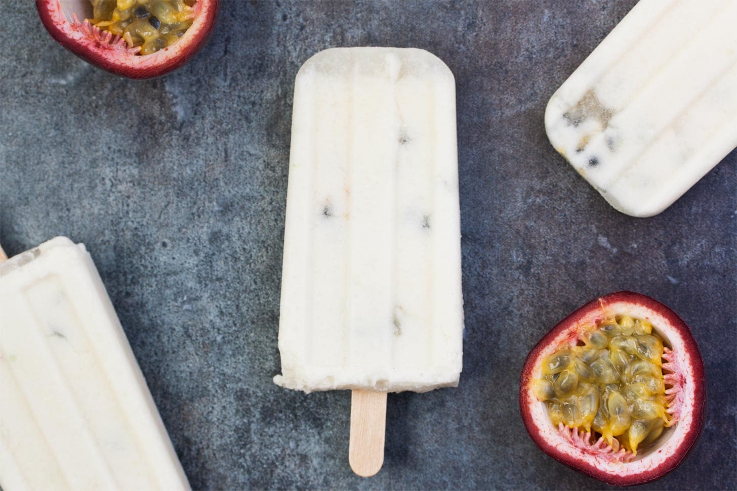 Coconut Popsicles recipe with passion fruit and coconut milk
