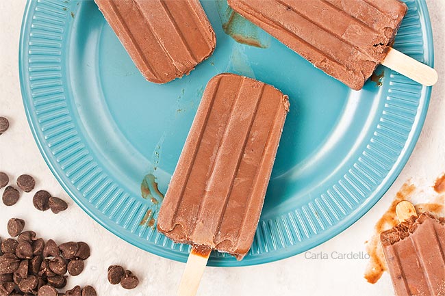 Fudgesicles on a teal plate