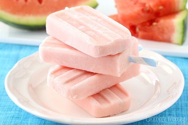 Watermelon Yogurt Pops made with Greek yogurt