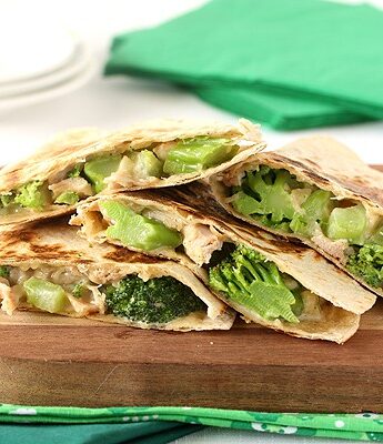 Chicken and Broccoli Alfredo Quesadillas