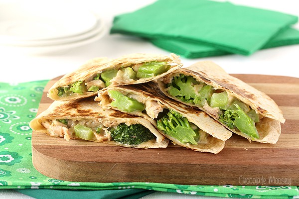 Chicken and Broccoli Alfredo Quesadillas