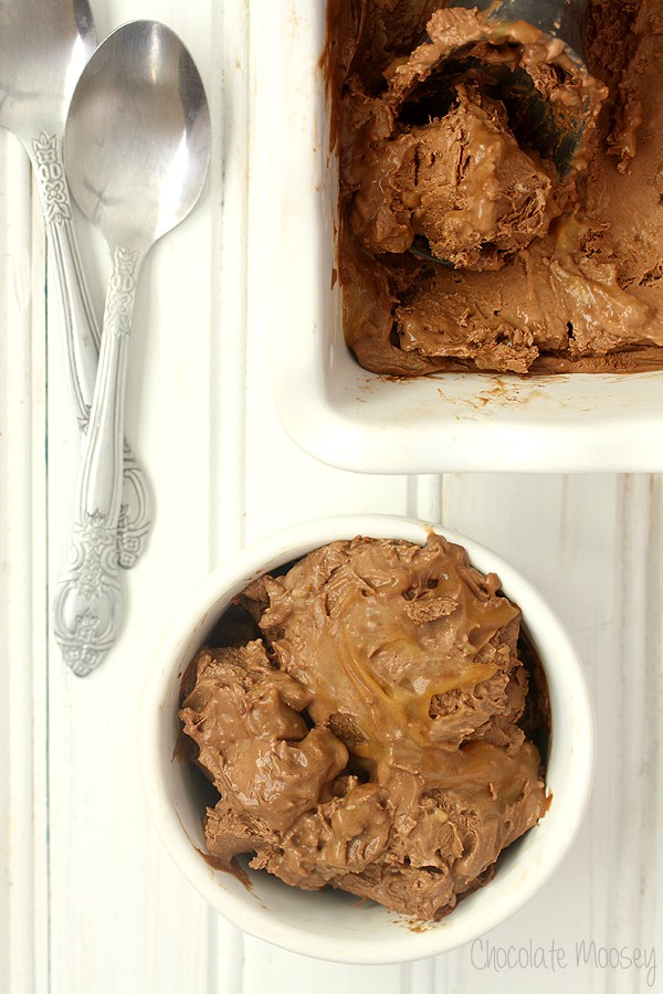 Chocolate Caramel Cheesecake Ice Cream for Cheesecake Day