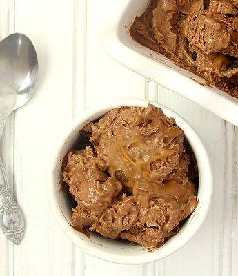 Chocolate Caramel Cheesecake Ice Cream for Cheesecake Day