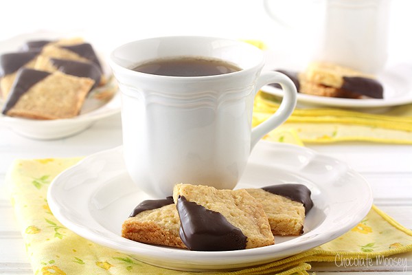 Chocolate-Dipped Orange Shortbread Cookies to serve with tea