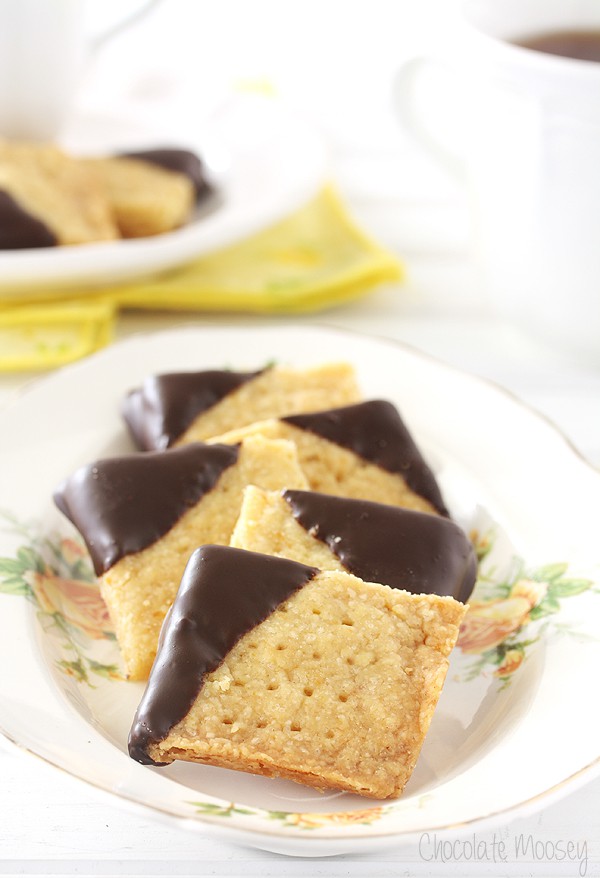 Chocolate-Dipped Orange Shortbread Cookies to serve with tea