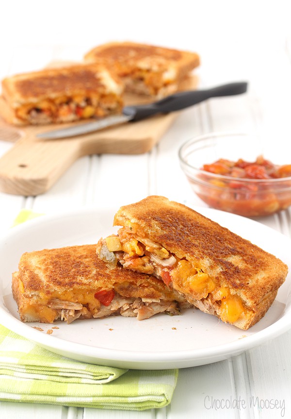 Salsa Chicken Grilled Cheese Sandwiches for an easy weeknight dinner