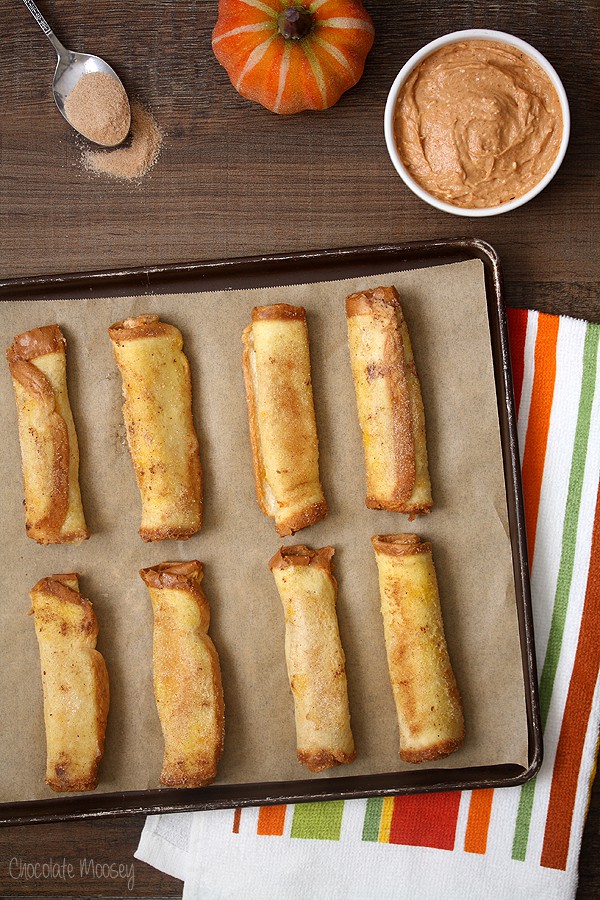 Pumpkin Cheesecake French Toast Roll Ups with Pumpkin Spice Dipping Sauce