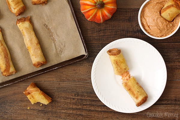 Pumpkin Cheesecake French Toast Roll Ups with Pumpkin Spice Dipping Sauce