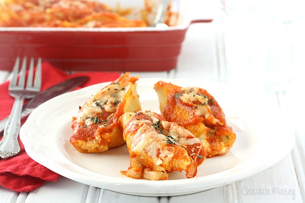 Three-Cheese Stuffed Shells For Two