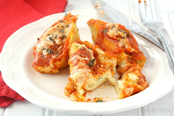 Three-Cheese Stuffed Shells For Two