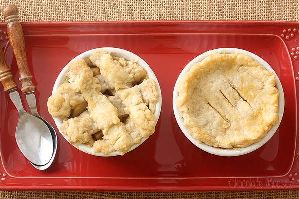 Apple Pie For Two on a red plate