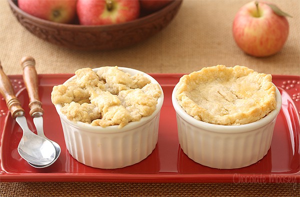 Apple Pie For Two on a red plate