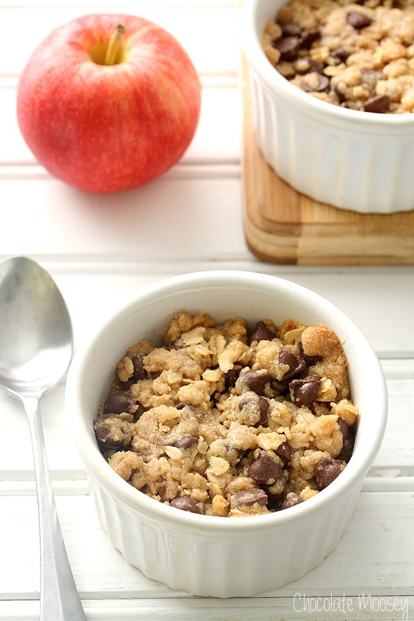 Chocolate Chip Cookie Apple Crumble For Two