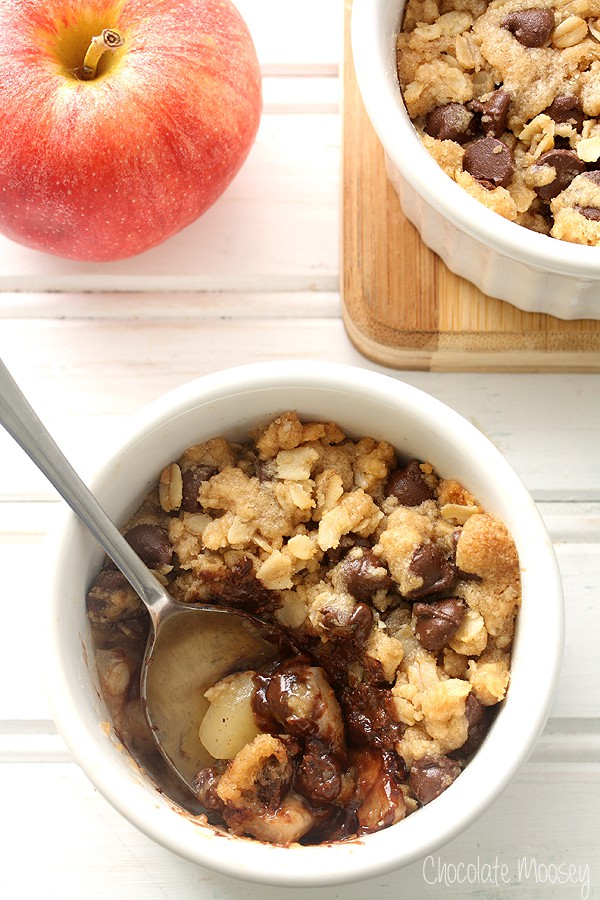 Chocolate Chip Cookie Apple Crumble For Two