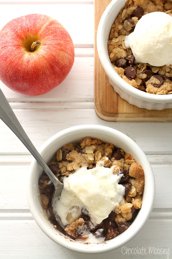 Chocolate Chip Cookie Apple Crumble For Two