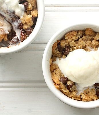 Chocolate Chip Cookie Apple Crumble For Two