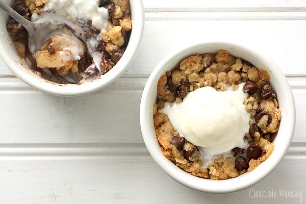 Chocolate Chip Cookie Apple Crumble For Two