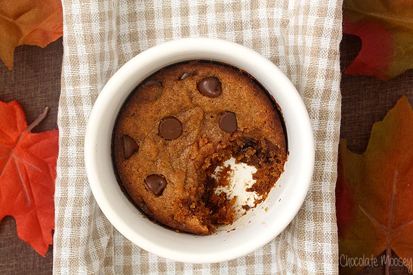 Single Serving Pumpkin Chocolate Chip Cookie