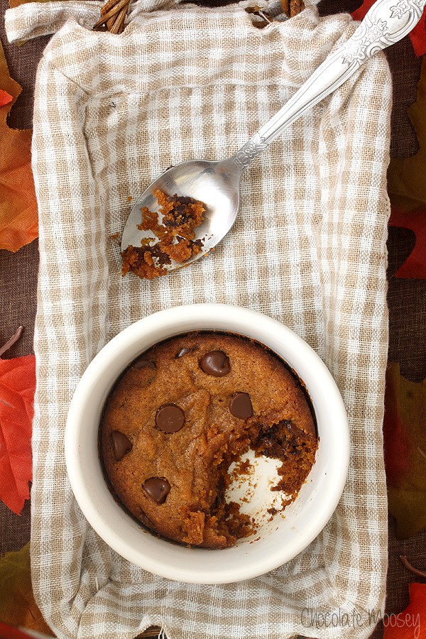 Single Serving Pumpkin Chocolate Chip Cookie