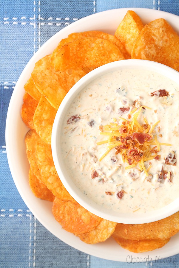 Bacon Ranch Dip with BBQ chips