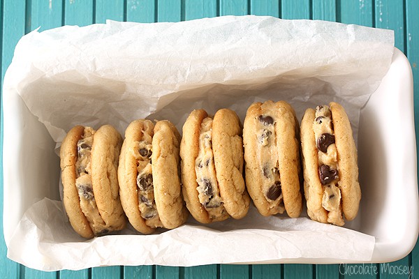 Peanut Butter Cookie Dough Sandwich Cookies are soft and chewy cookies filled with homemade peanut butter cookie dough