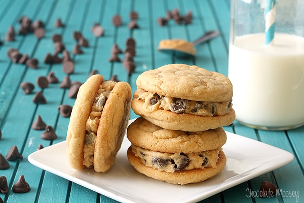 Peanut Butter Cookie Dough Sandwich Cookies for the peanut butter cookie lover