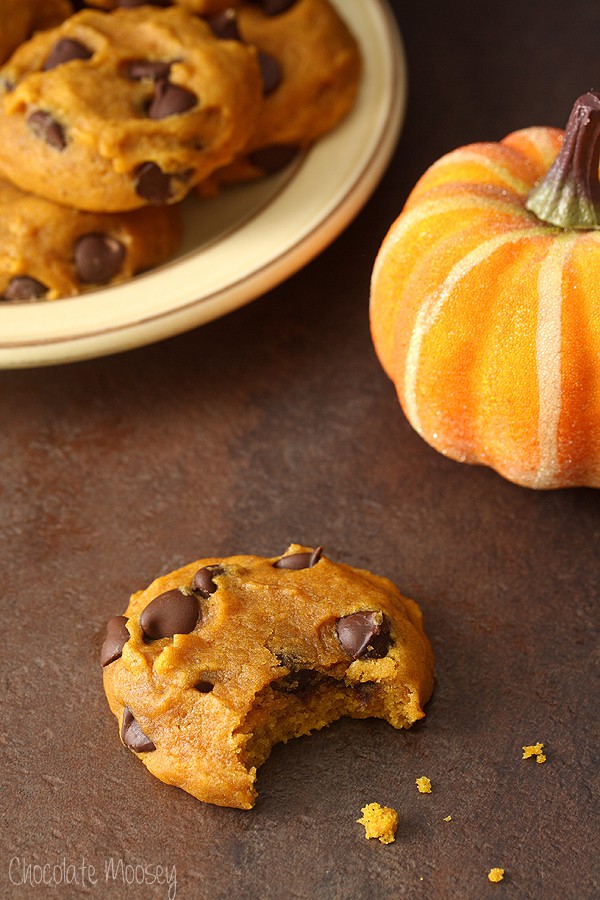 Pumpkin Chocolate Chip Cookies that are soft and spiced for fall