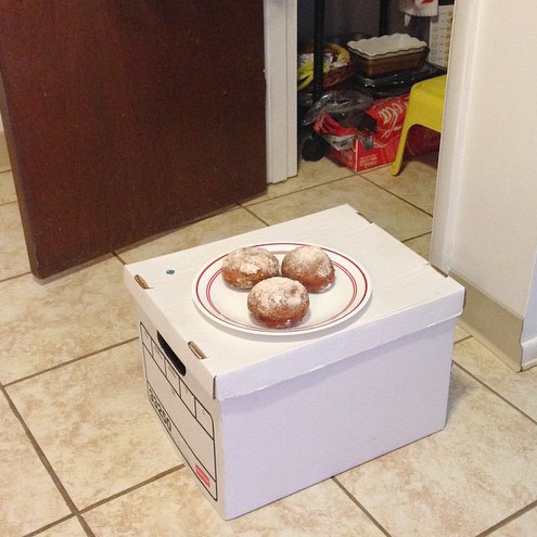 Apple Pie Filled Doughnuts on a box