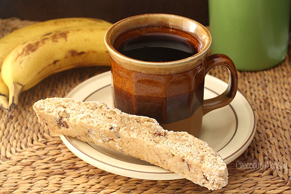 Banana Walnut Biscotti to use up overripe bananas