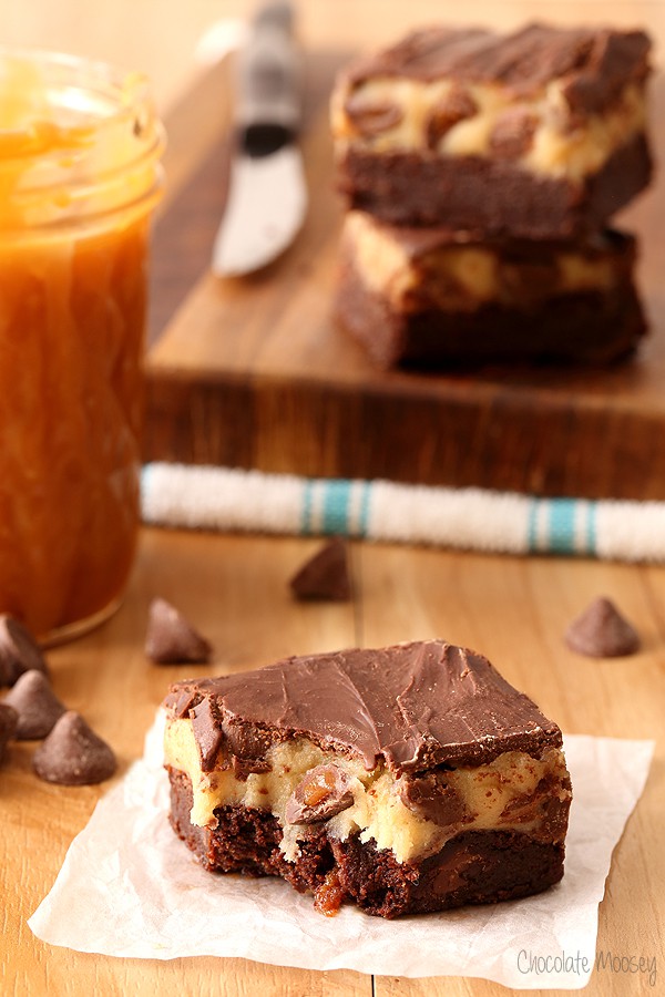 Caramel Chocolate Chip Cookie Dough Brownies