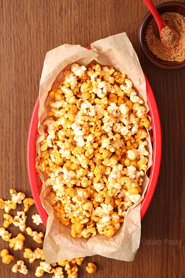 Chili Cheese Popcorn that tastes like chili cheese fries but healthier