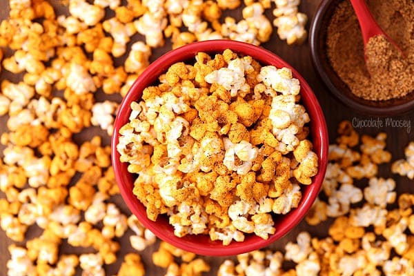 Chili Cheese Popcorn that tastes like chili cheese fries but healthier