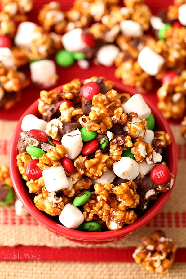 Gingerbread Popcorn Snack Mix for a festive Christmas popcorn