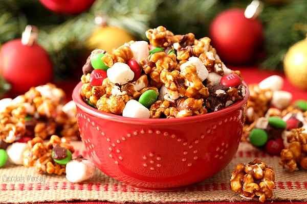 Gingerbread Popcorn Snack Mix for a festive Christmas popcorn