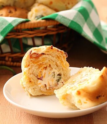 Jalapeño Popper Stuffed Dinner Rolls from scratch made easy with rapid rise yeast